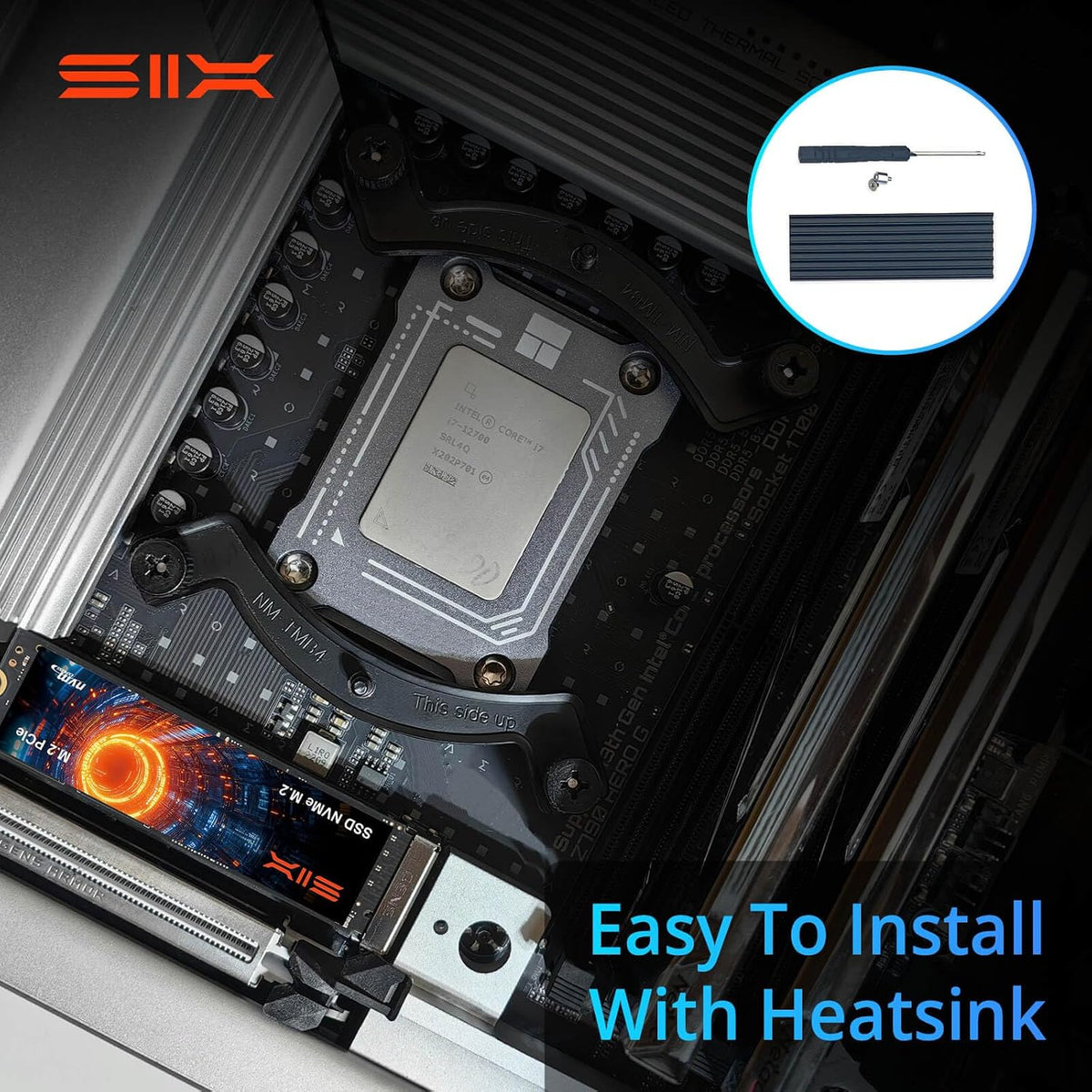 SIX NVME M.2 SSD PCIe 4.0-1TB m.2 2280 ssd, Read UP to 7350MB/s 1TB for Gaming PS5 Memory Storage Expansion with Heatsink, Internal Solid State Hard Drive PCIe gen 4x4 Nvme for Laptop Desktop pc