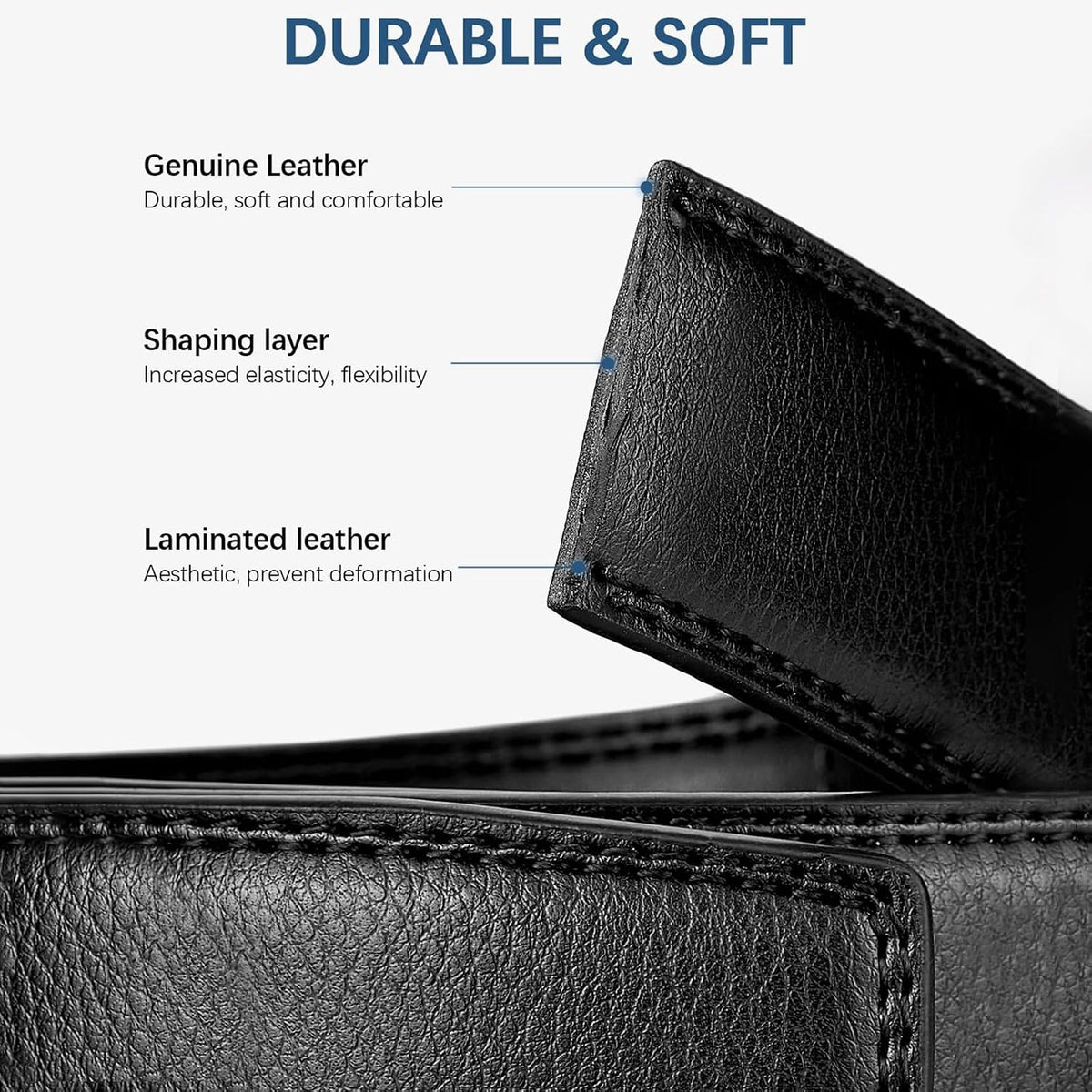 Ratchet Belt for Men - 2 Packs Leather Mens belt For Gift Men Dress and Casual,Trim to Fit