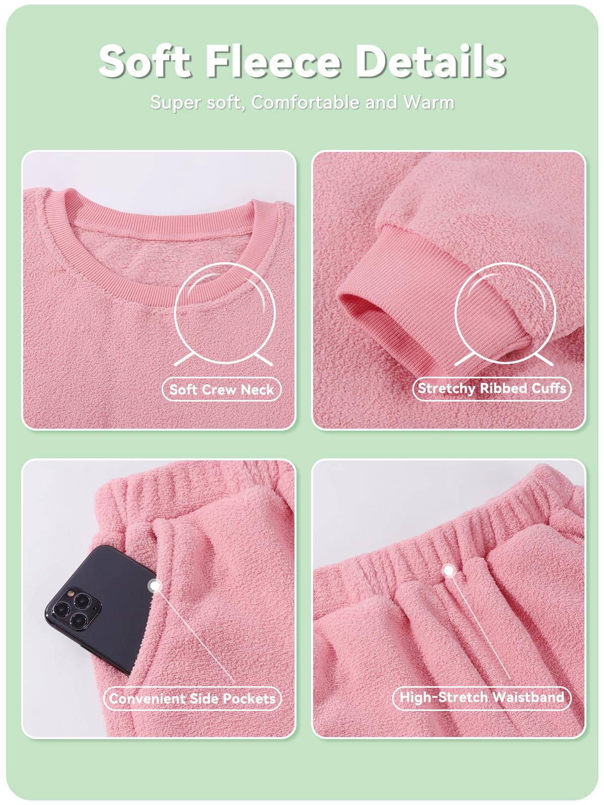 URMAGIC Girls' 2-piece Outfits Clothes Pants Tops Set Sweatpant Sweatshirt