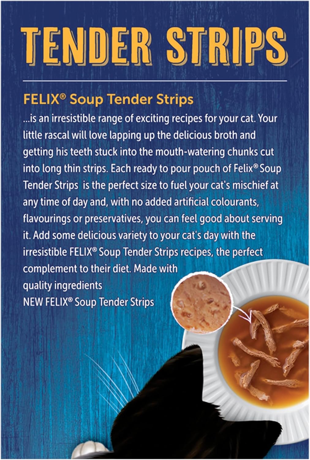 FELIX Soup Tender Strips Farm Selection Wet Cat Food 6x48g (Pack of 8)
