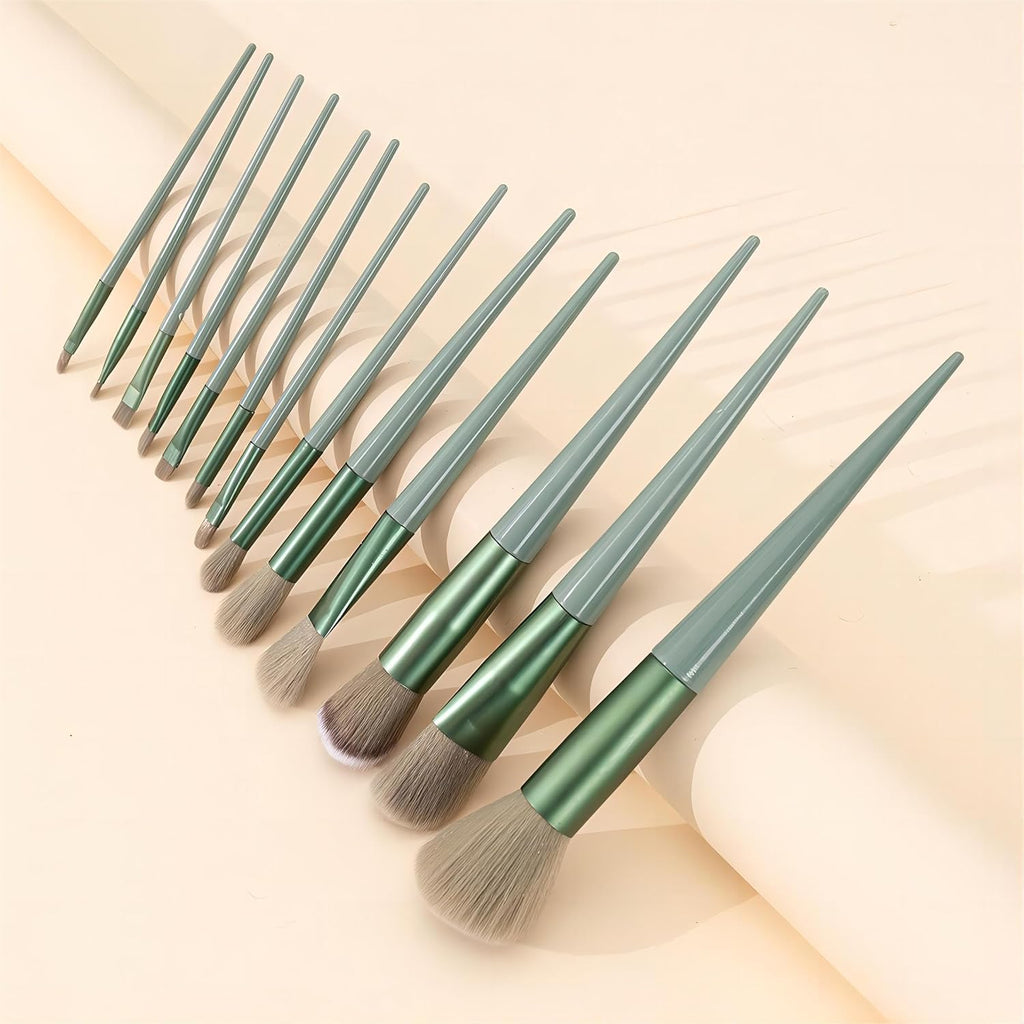 13 PCS Makeup Brush Set, Makeup Kit, Foundation Powder Concealers Eyeshadow Blush Makeup Brushes Make up Brushes Kit, Green