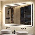 LED Bathroom Mirror 100x70cm Dimmable 3 Colour Demister IP44 S'bagno Frameless