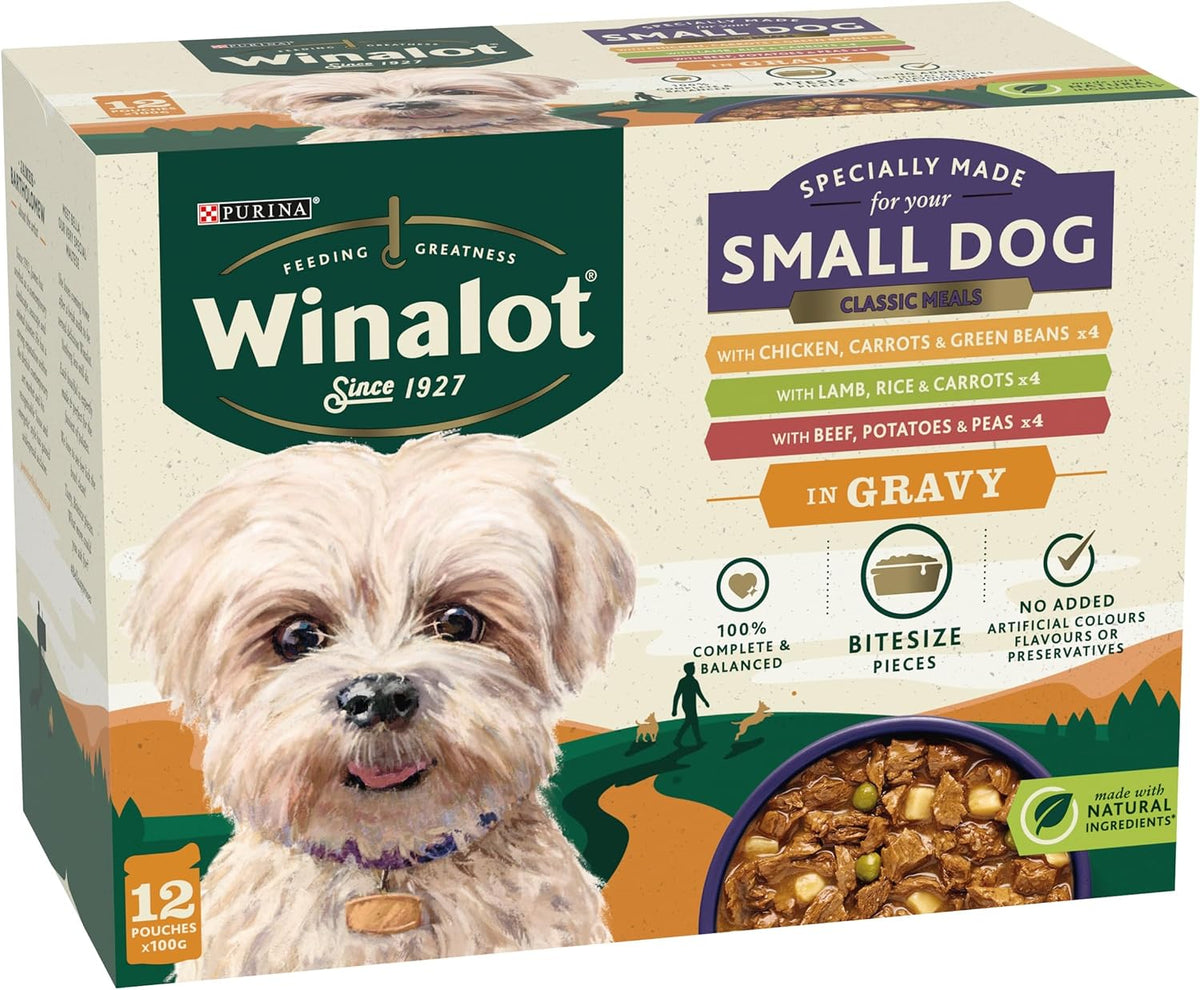 WINALOT Sunday Dinner Mixed in Gravy Wet Dog Food Pouches 40x100g