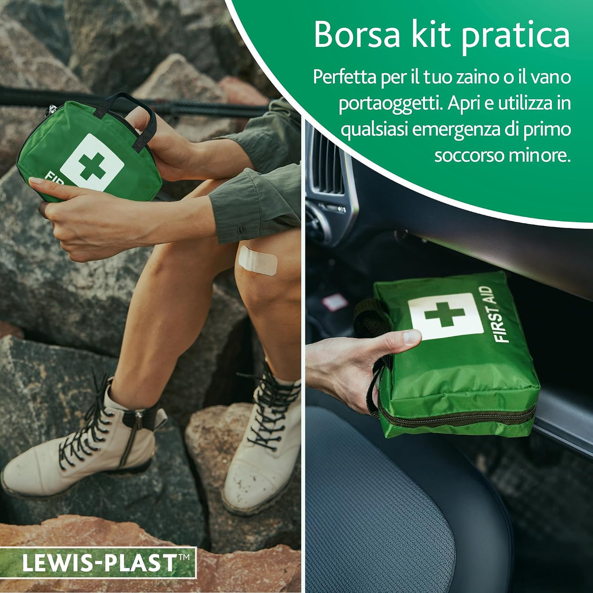 Lewis-Plast Premium First Aid Kit For Home Car Holiday And Workplace - Includes Bandages, Eye Pods, Ice Packs And Essentials For Everyday Situations, 90 Count (Pack of 1)
