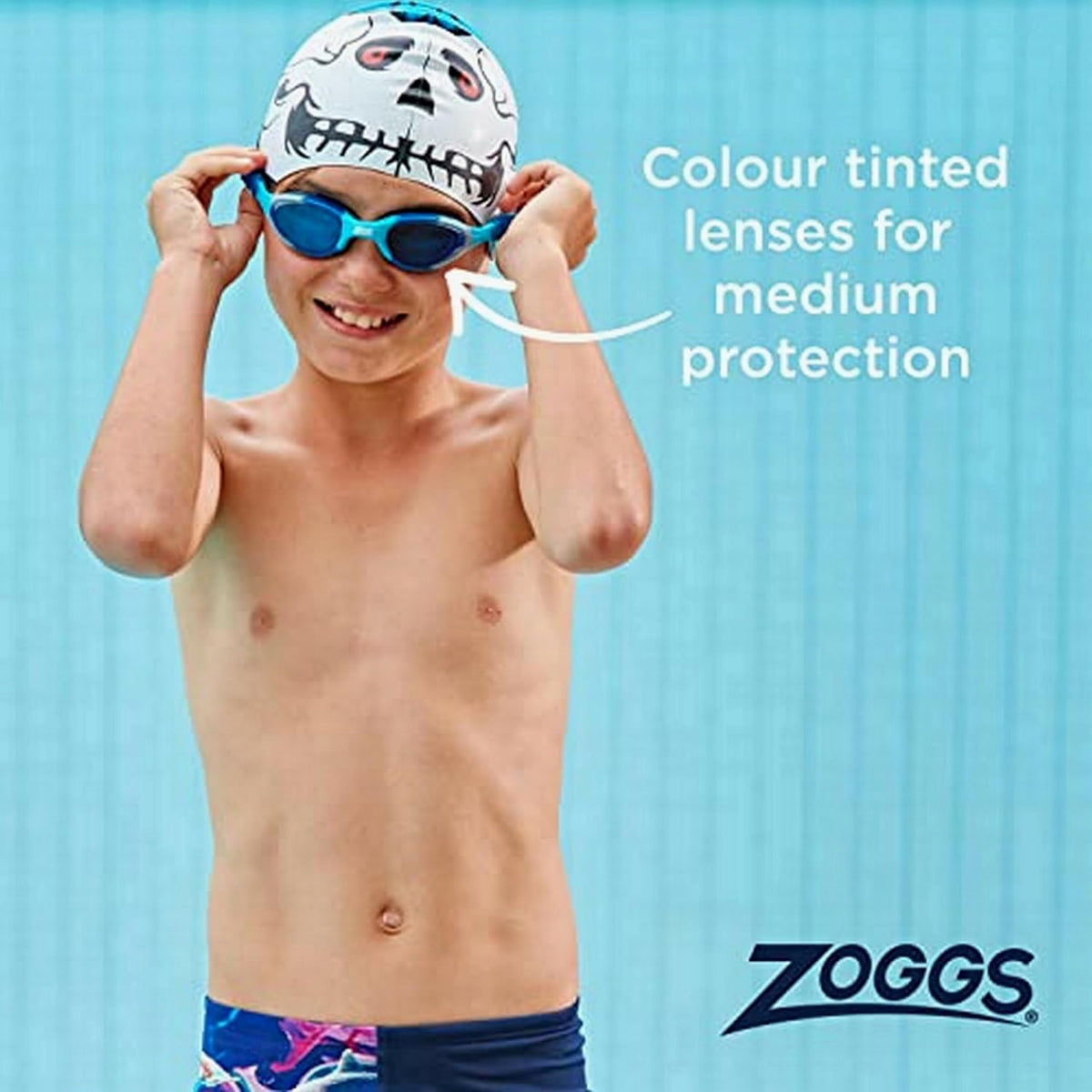Zoggs Super Seal Kids Swimming Goggles, UV Protection, Quick Adjust Split Yoke Comfort Strap, Fog Free Clear Swim Goggle Lenses, Ages 6-14