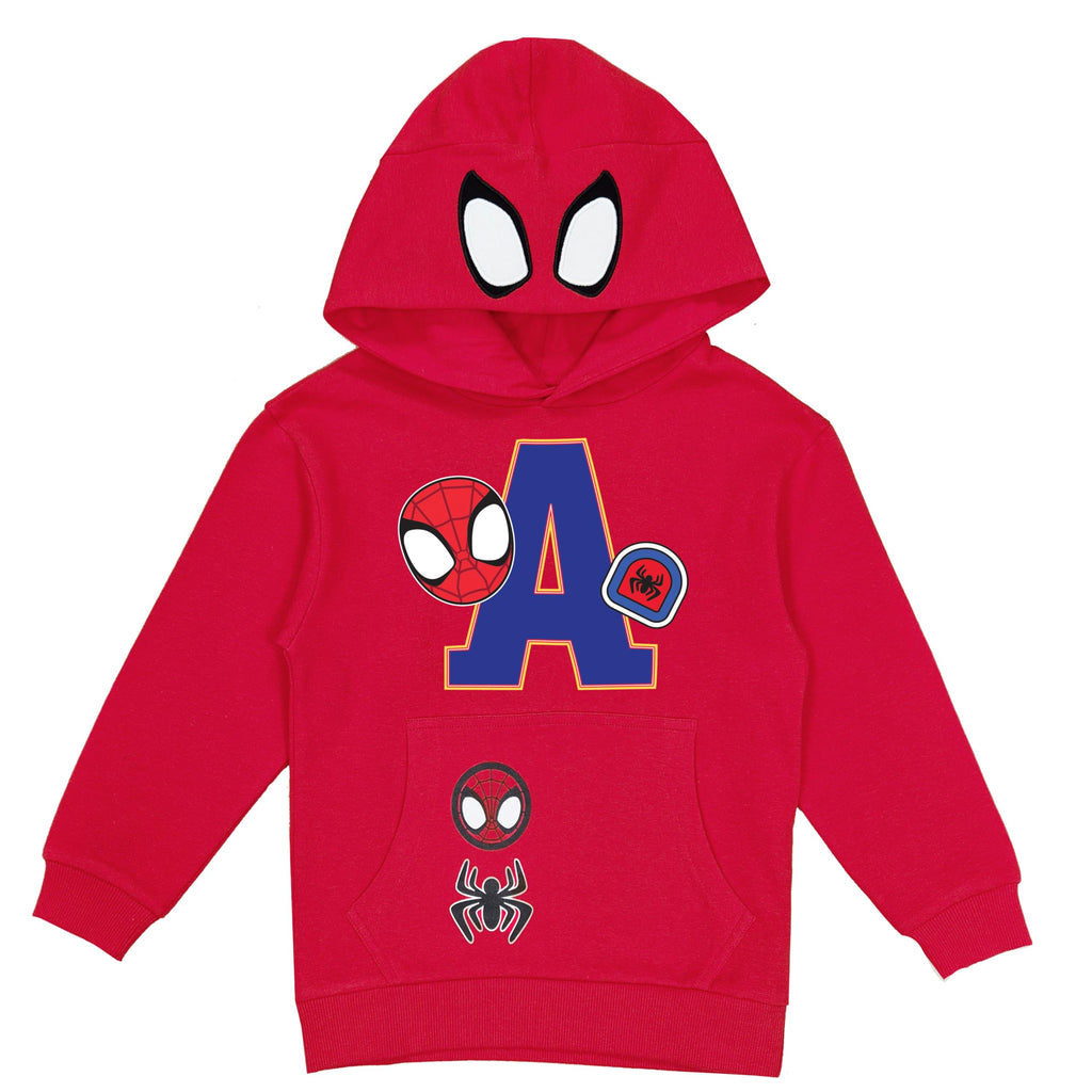 Marvel Spidey Boys Hoodie Personalised Spiderman Hoody with Initial