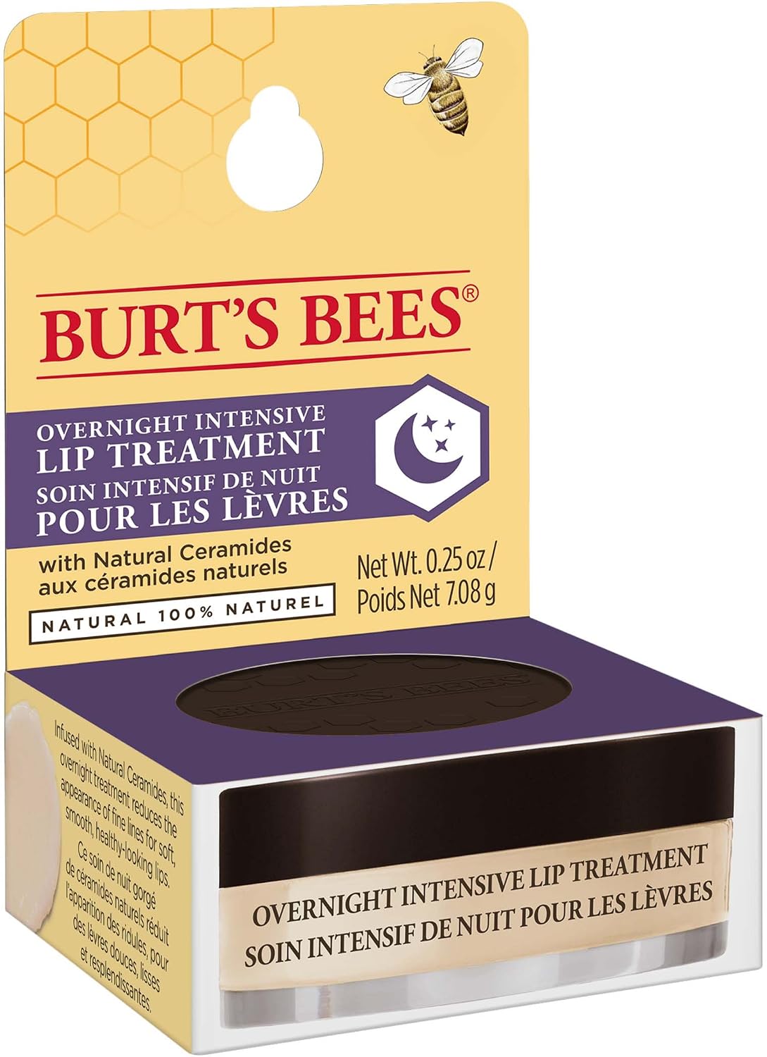 Burt's Bees Lip Mask, Overnight Lip Treatment, Intense Lip Repair with Ceramides & Ultra-Conditioning Oils, 7.08g