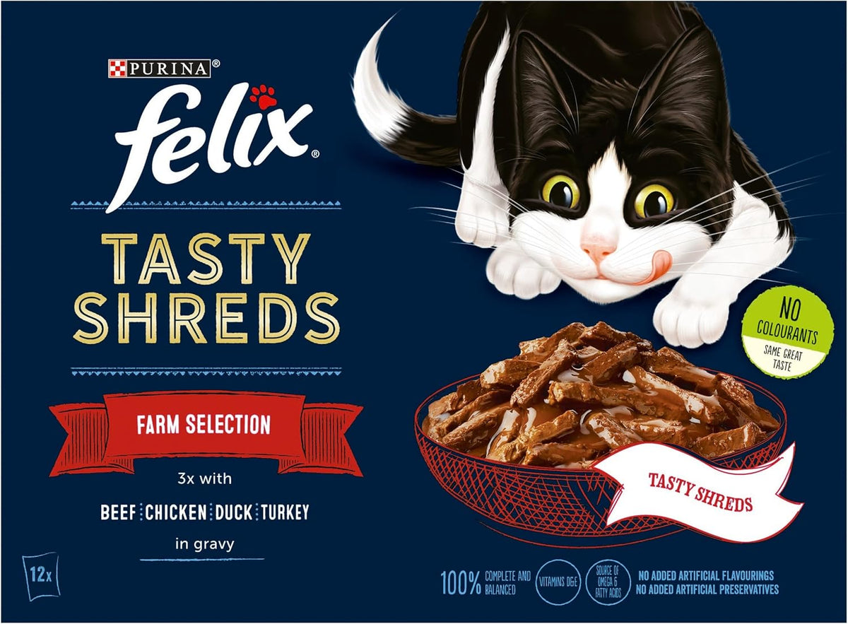 FELIX Soup Tender Strips Farm Selection Wet Cat Food 6x48g (Pack of 8)