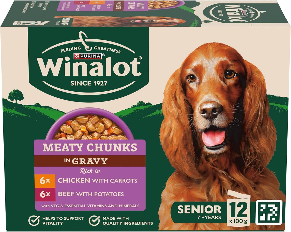 WINALOT Sunday Dinner Mixed in Gravy Wet Dog Food Pouches 40x100g