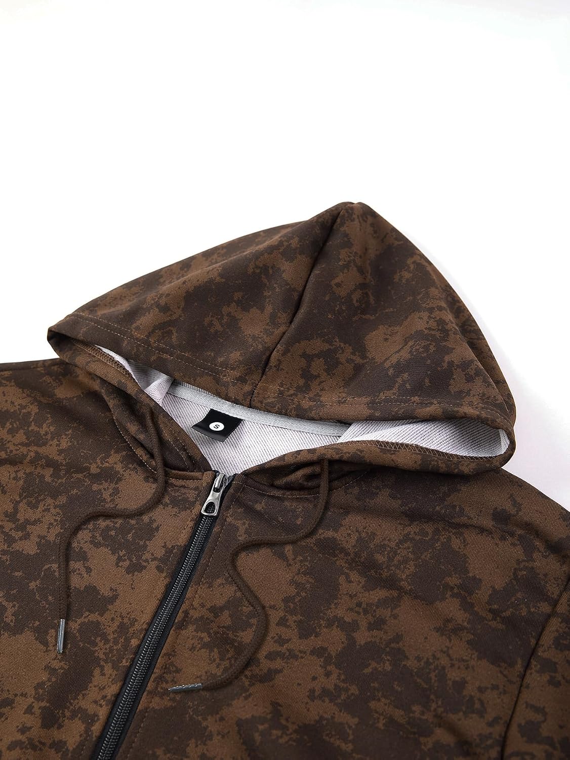 Men's Spring/Autumn Thin Long-Sleeved Pocket Tie-Dye Camouflage Zipper Hooded Sweatshirt Fashionable Casual Sports Tops