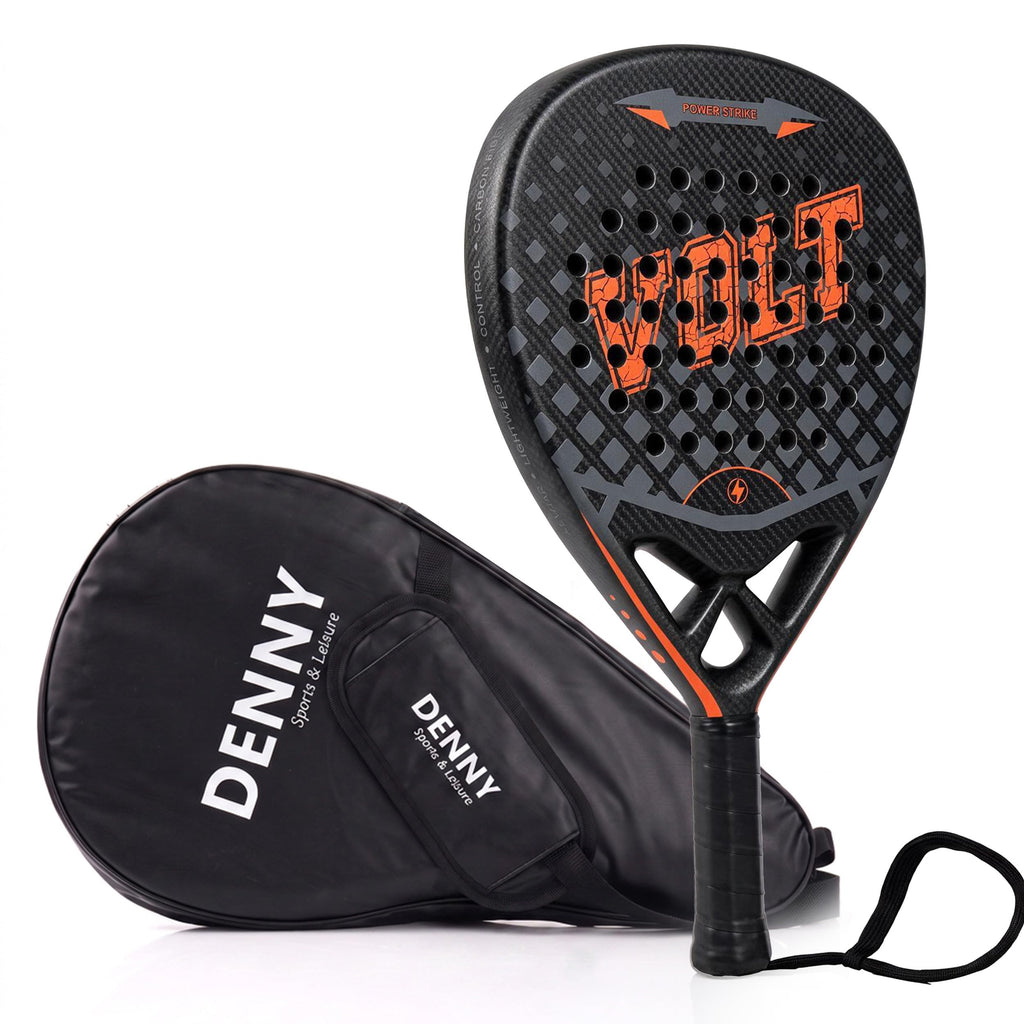 Crystals Padel Racket Carbon Fibre Surface EVA Foam Core with Carry Bag