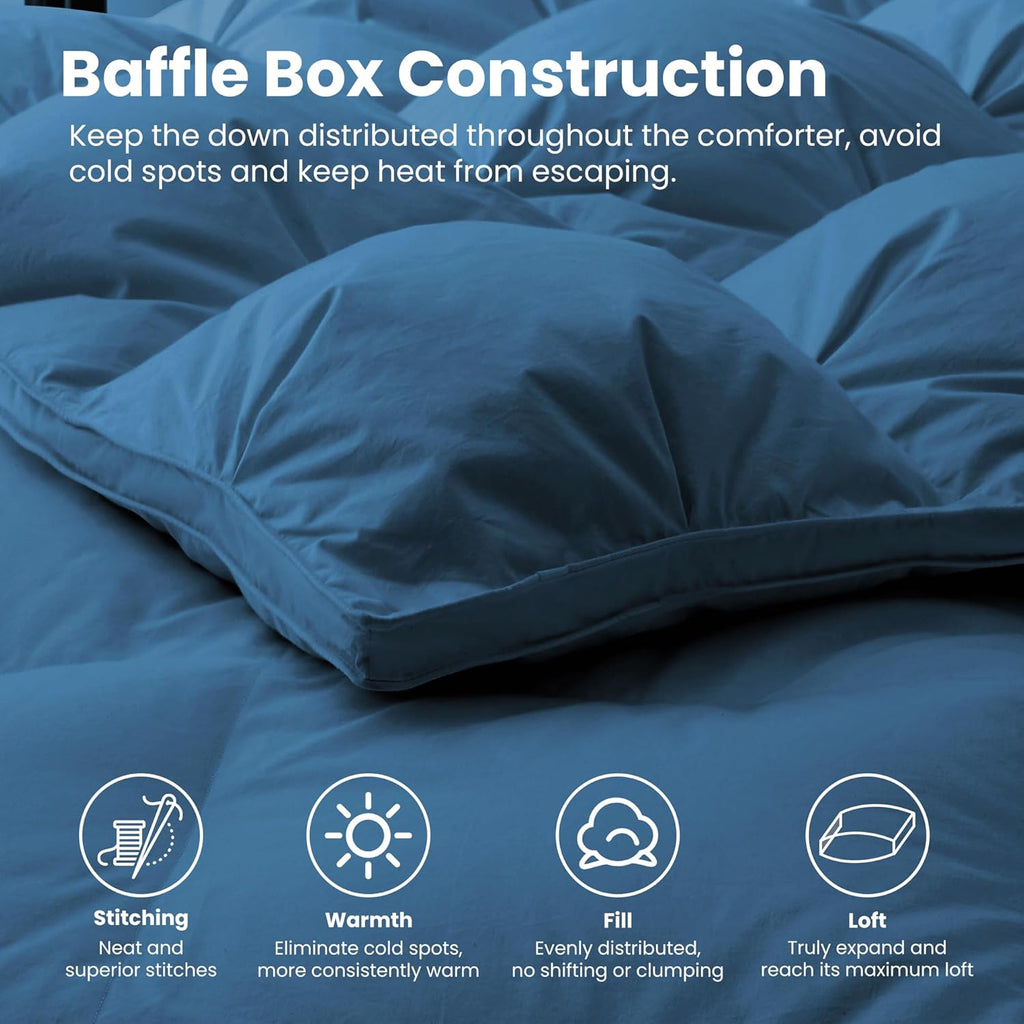 Single Duvet 10.5 Tog Goose Feather Down 135x200cm Cotton Cover Quilt Deodar