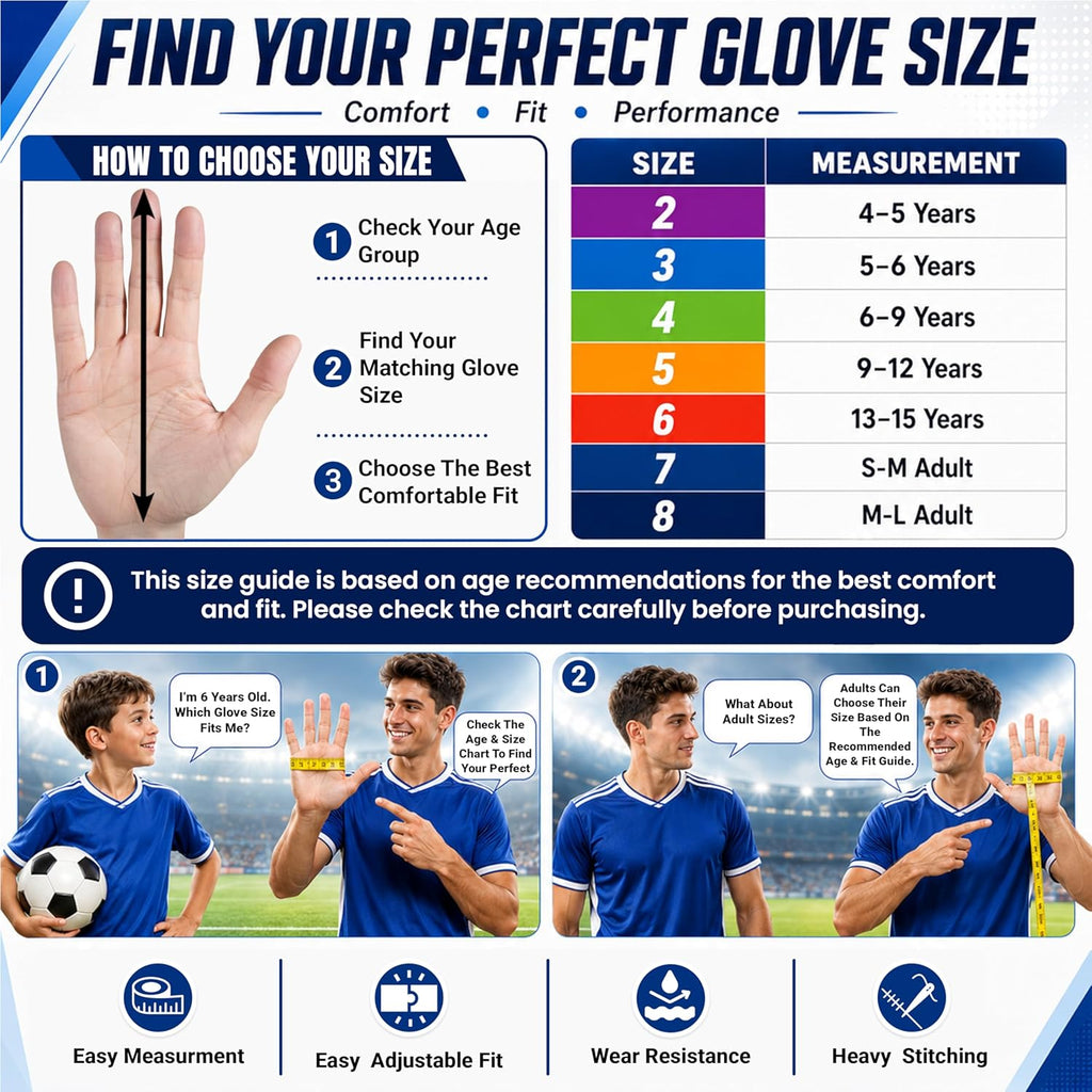 Football Goalkeeper Gloves for Boys Kids Youth with Super Grip