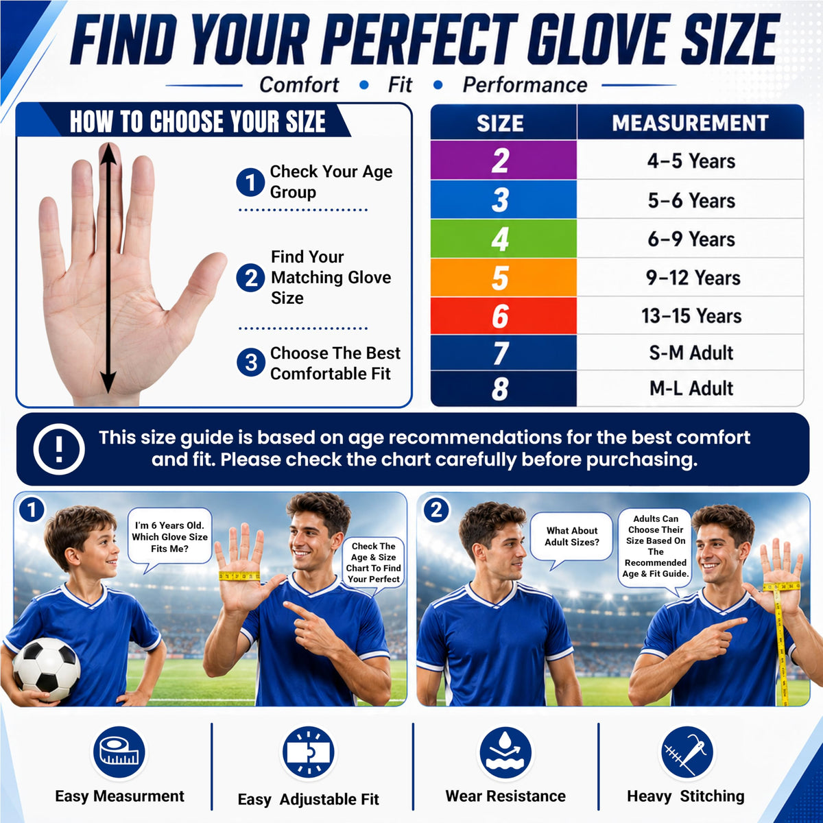 Football Goalkeeper Gloves for Boys Kids Youth with Super Grip
