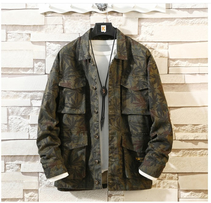 Men's Camouflage Denim Jacket - Autumn Casual Jean Coat