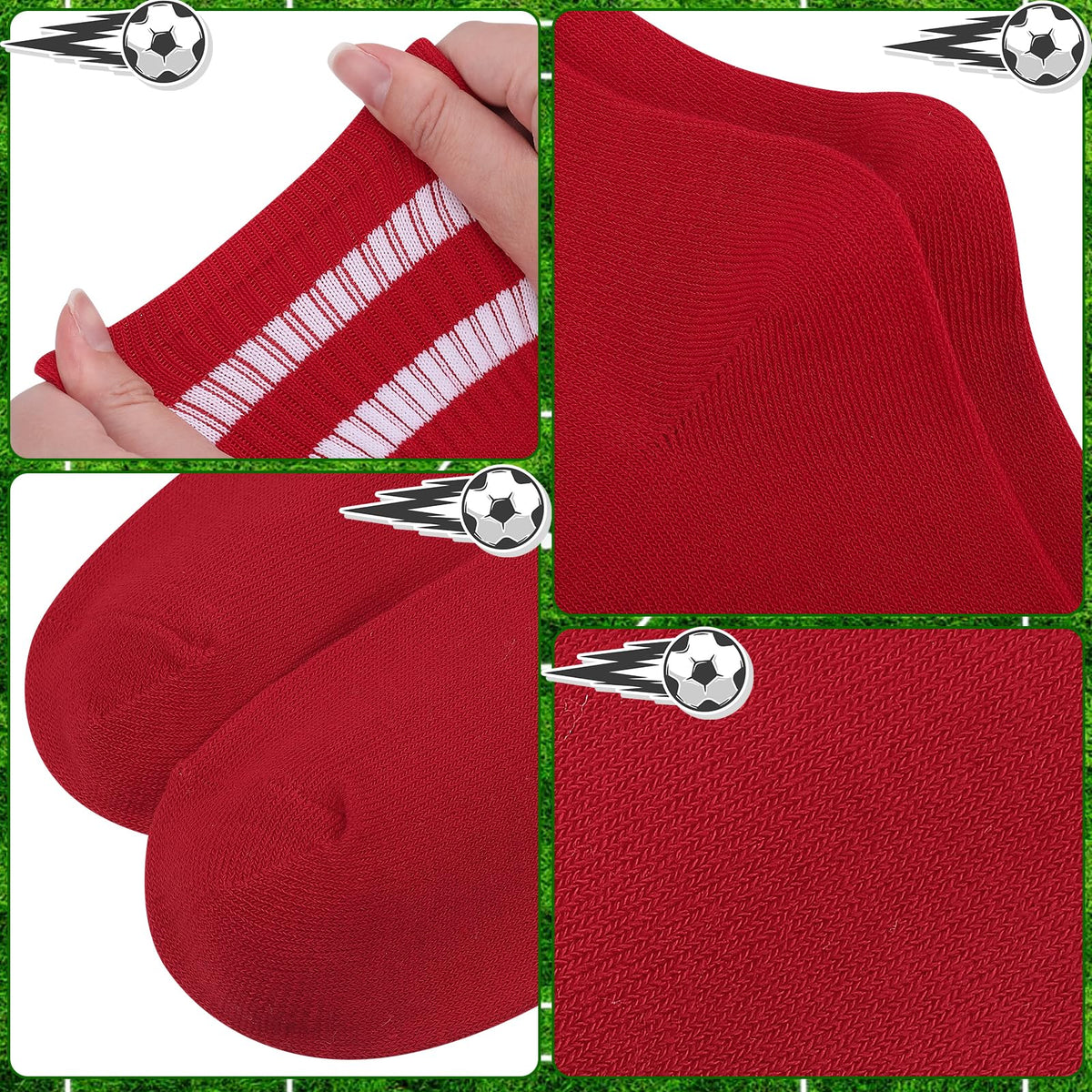 Zuimei 4 Pairs Football Socks Kids Football Socks for Boys Girls Childrens