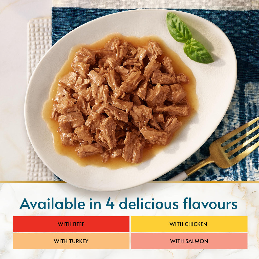 GOURMET Perle Ocean Collection Adult Wet Cat Food Mini Fillets in Gravy Tuna, Shrimp, Plaice, Salmon, White fish, Ocean Fish 40 x 85g Pouches