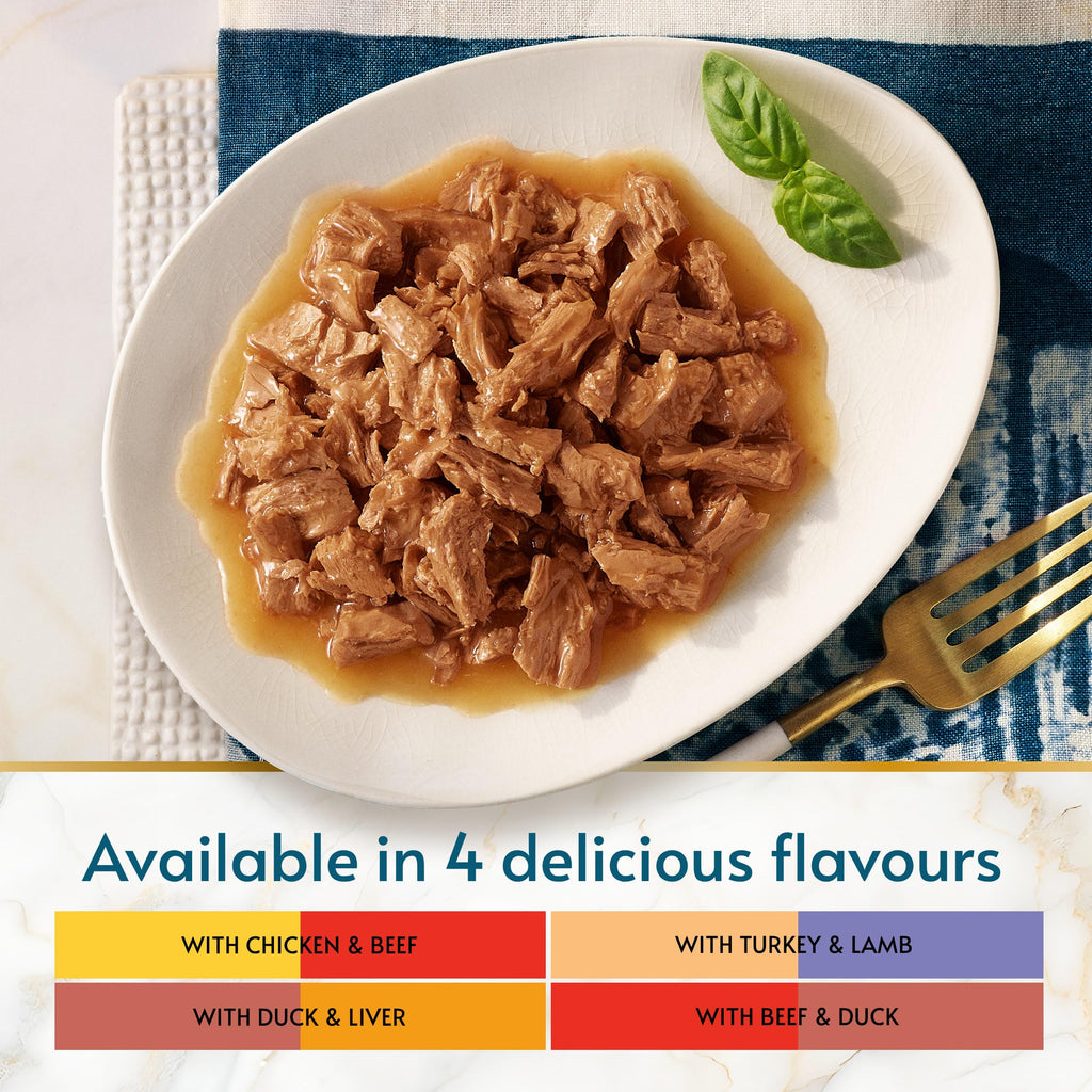 GOURMET Perle Ocean Collection Adult Wet Cat Food Mini Fillets in Gravy Tuna, Shrimp, Plaice, Salmon, White fish, Ocean Fish 40 x 85g Pouches