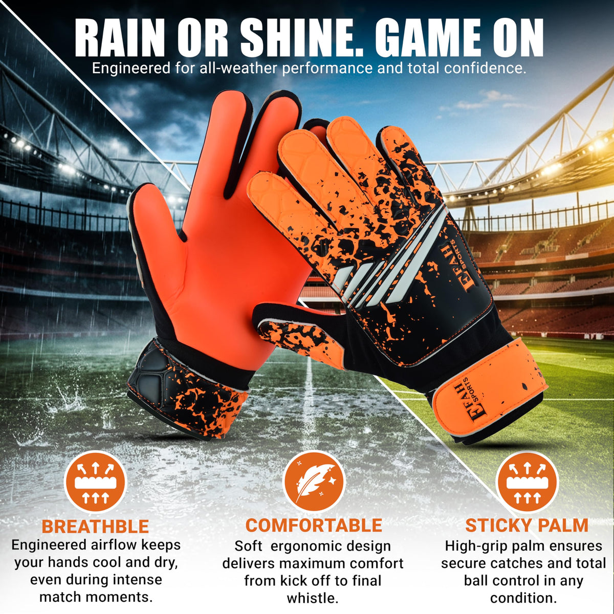 Football Goalkeeper Gloves for Boys Kids Youth with Super Grip