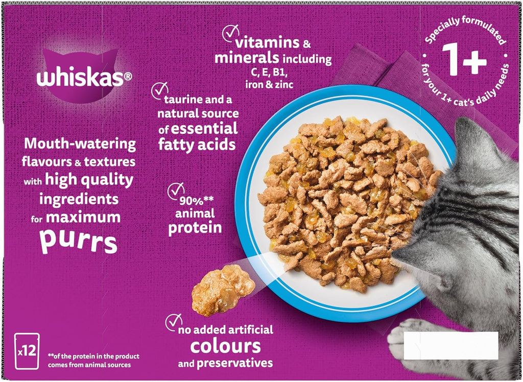 WHISKAS Adult Wet Cat Food in Jelly 40x85g Fish Favourites