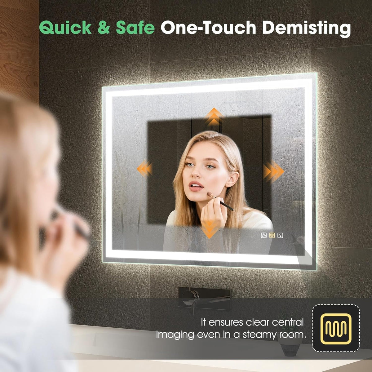 Bluetooth Bathroom LED Mirror 800x600 cm Anti Fog Dimmable S'bagno
