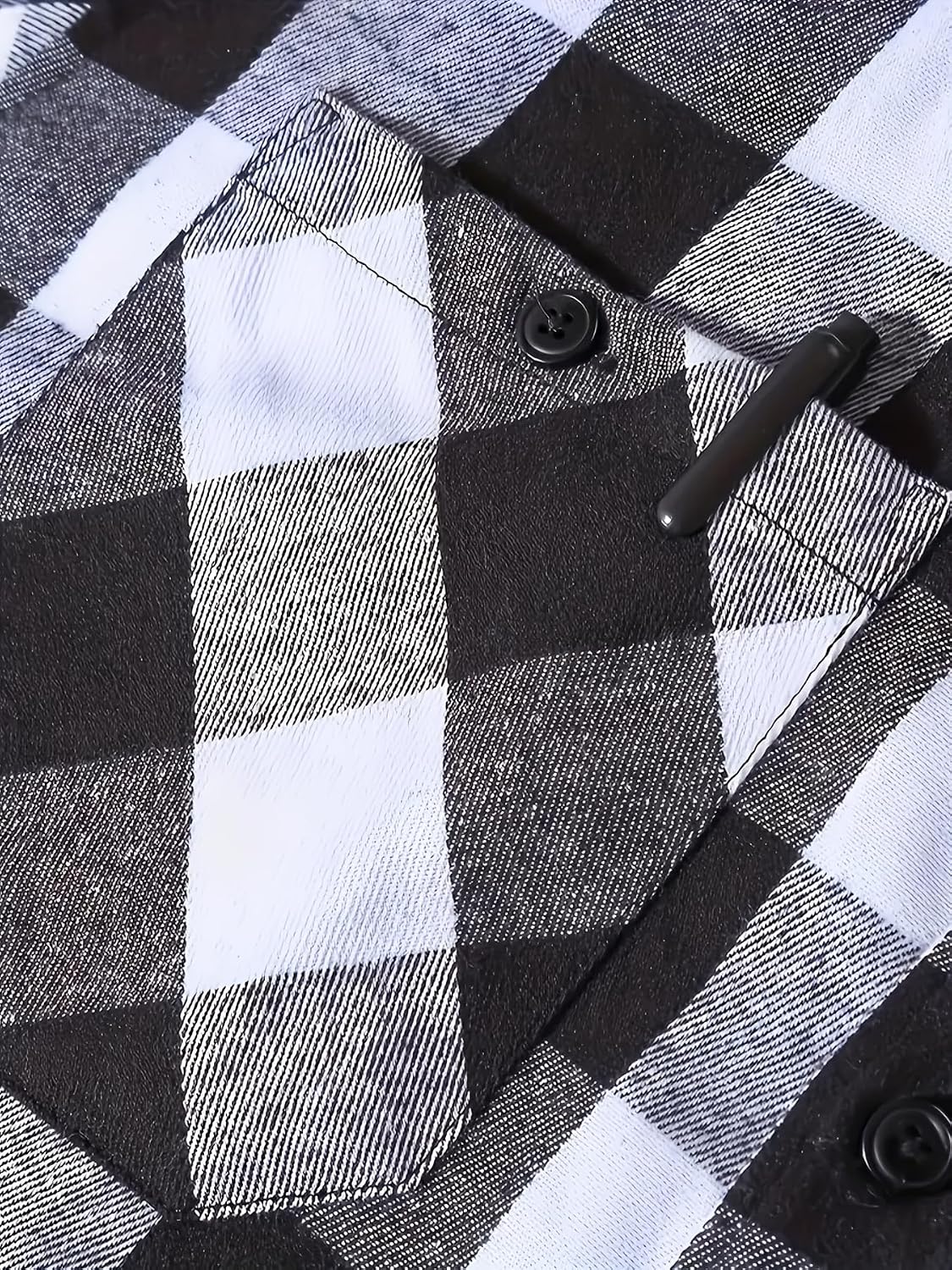 Men's Casual Plaid Hooded Shirt with Chest Pocket & Adjustable Drawstring - Stylish Long Sleeve Fall Casual Button-Up
