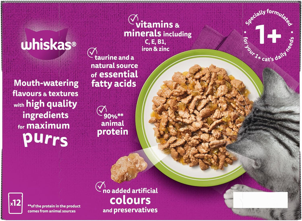 WHISKAS Adult Wet Cat Food in Jelly 40x85g Fish Favourites