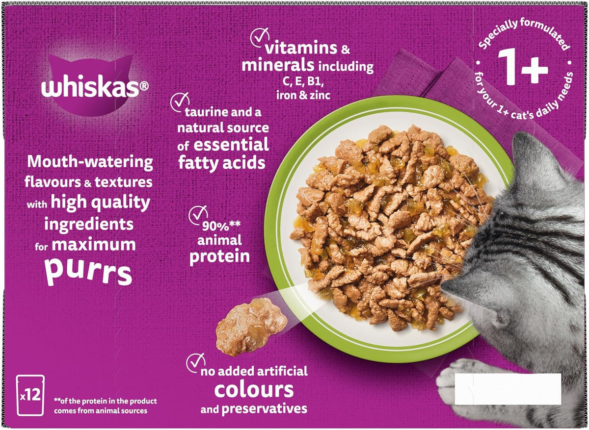 WHISKAS Adult Wet Cat Food in Jelly 40x85g Fish Favourites