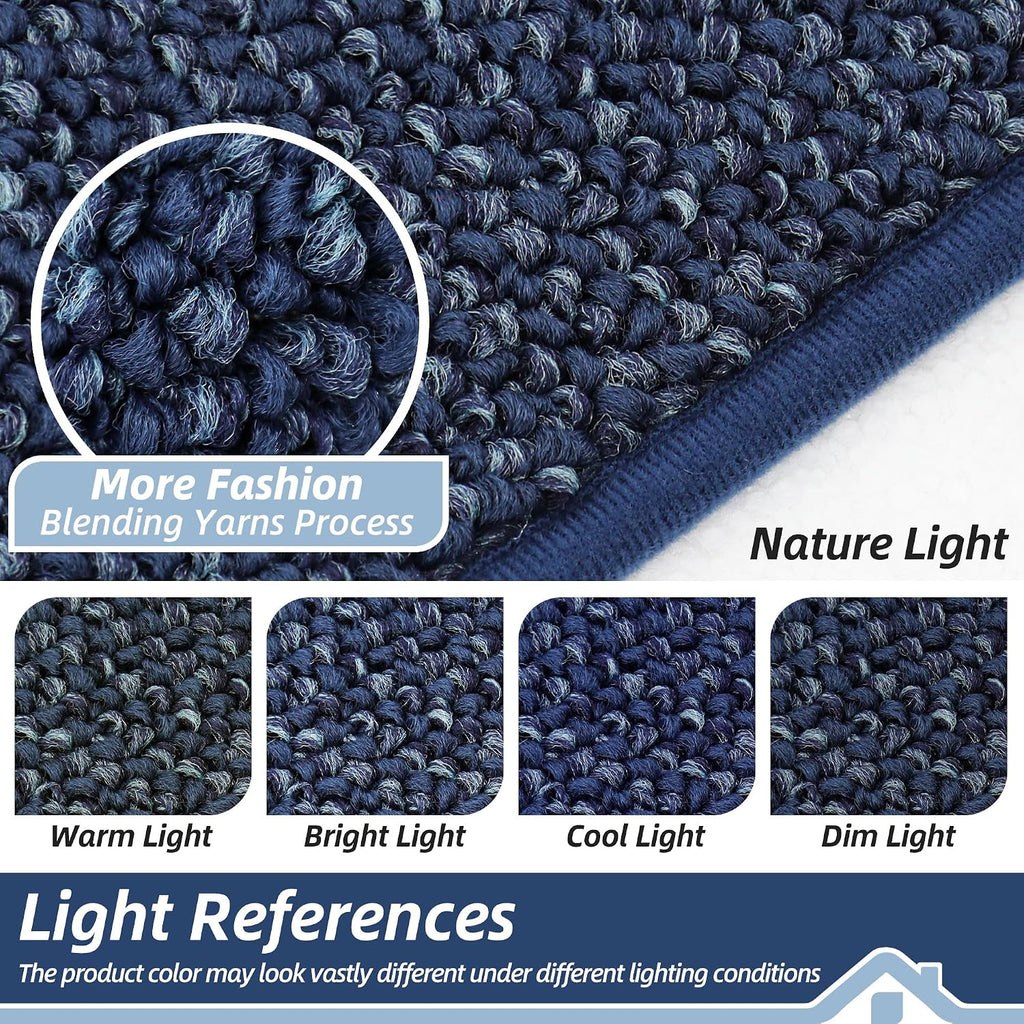 Indoor Doormat 90x150cm Dirt Trapper Non Slip Large Blue Door Mat BEQHAUSE Carpet