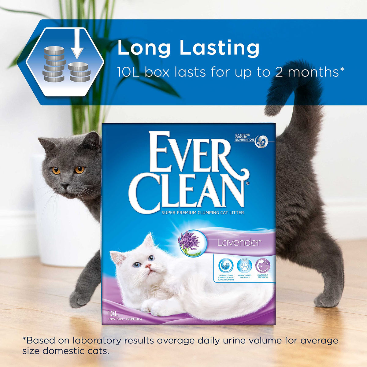 Ever Clean Clumping Cat Litter, Multiple Cat, Scented for long-lasting freshness, Unbeatable Clumping Strength, 10L