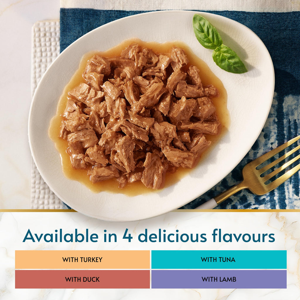 GOURMET Perle Ocean Collection Adult Wet Cat Food Mini Fillets in Gravy Tuna, Shrimp, Plaice, Salmon, White fish, Ocean Fish 40 x 85g Pouches