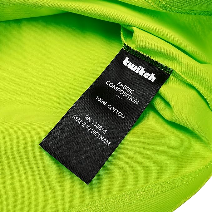 Twitch Long Sleeve T-Shirt Neon Yellow M Unisex Cotton Top Official Merch