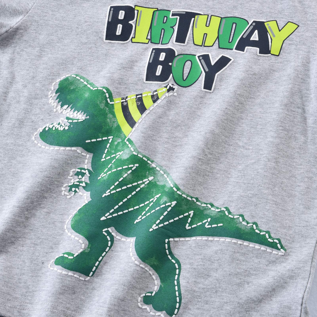 WAWSAM Birthday Boy T Shirt Baby B-Day Dino Party Shirts T Rex Top Tee Gift