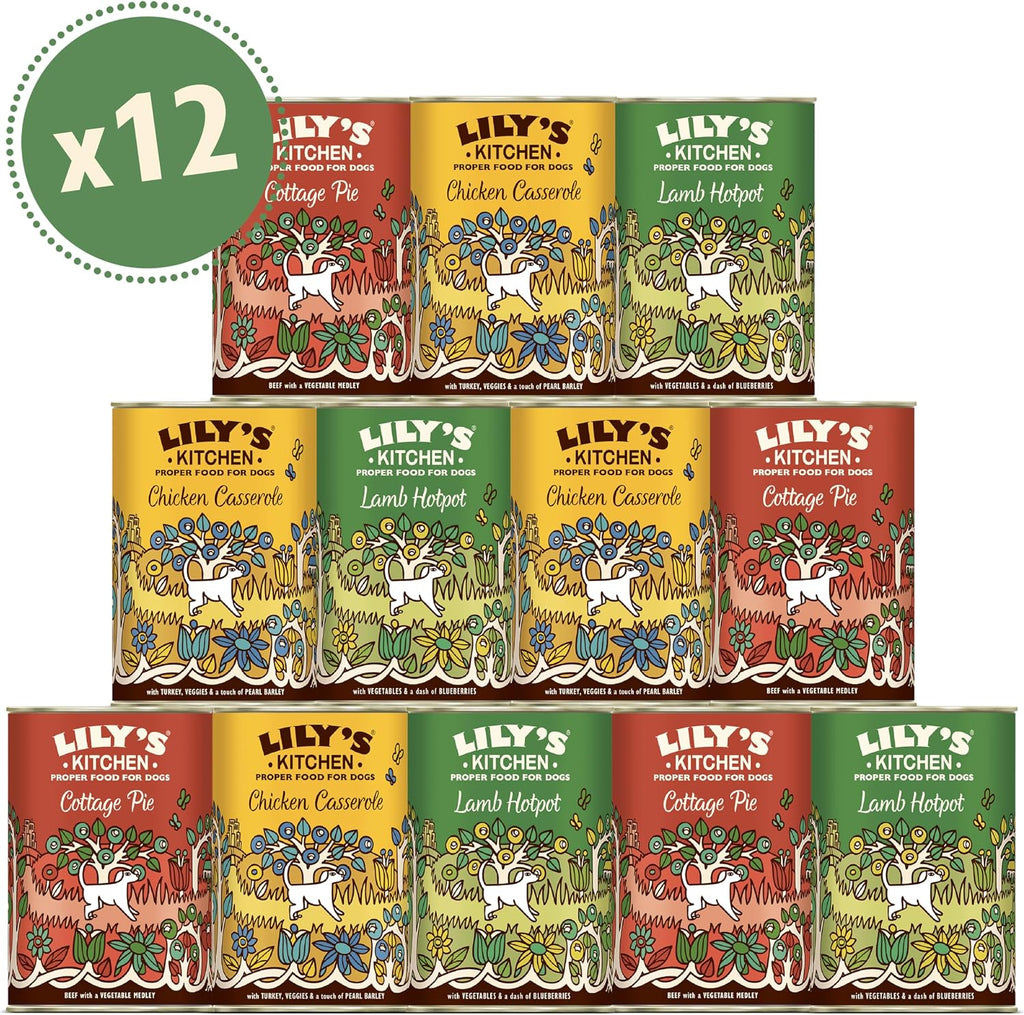 Lily's Kitchen Natural Adult Dog Food Wet Trays - Classic Dinners Multipack - Chicken, Lamb & Beef - Complete Meal Recipes (6 Trays x 150g)