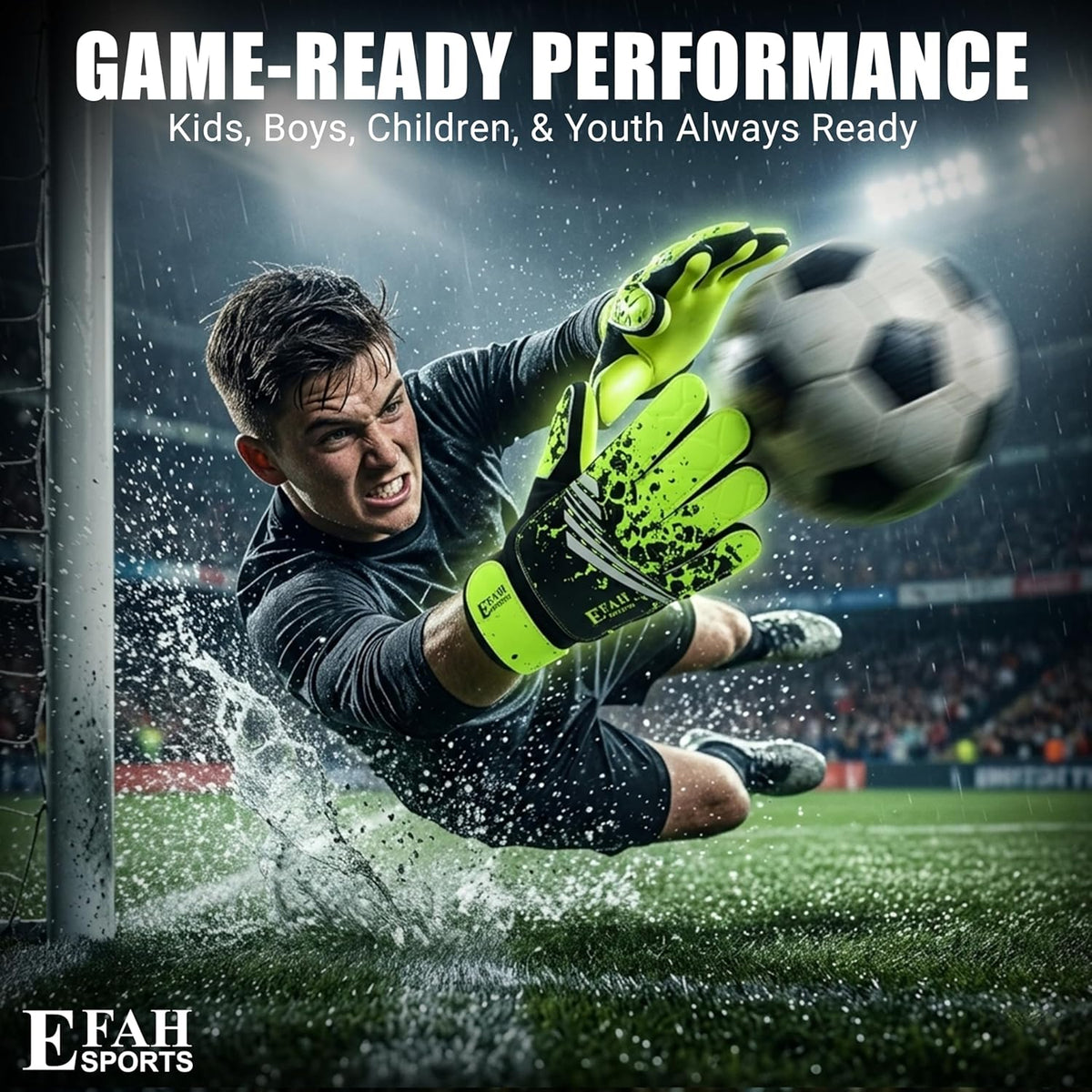 Football Goalkeeper Gloves for Boys Kids Youth with Super Grip