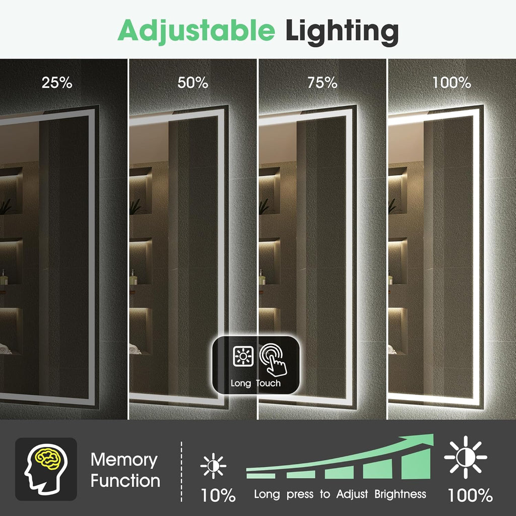 Bluetooth Bathroom LED Mirror 800x600 cm Anti Fog Dimmable S'bagno