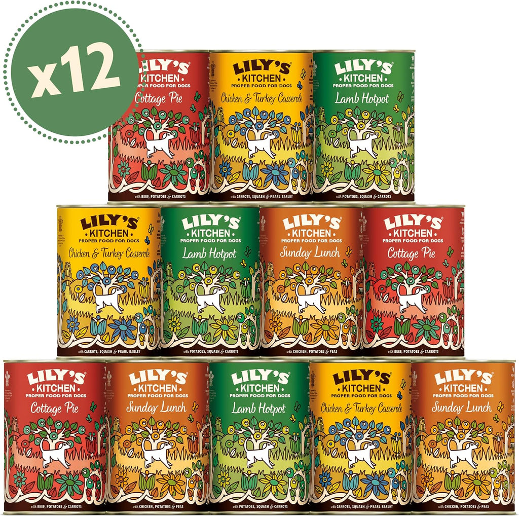 Lily's Kitchen Natural Adult Dog Food Wet Trays - Classic Dinners Multipack - Chicken, Lamb & Beef - Complete Meal Recipes (6 Trays x 150g)