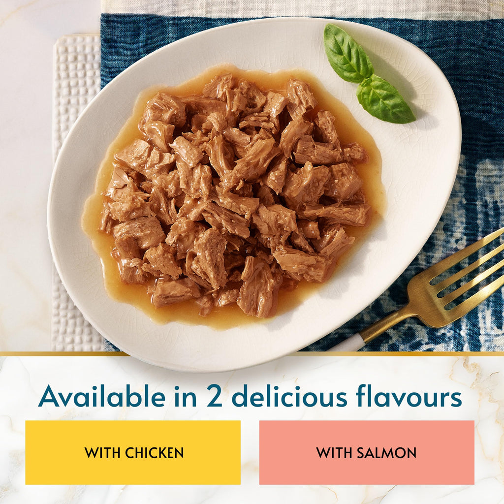 GOURMET Perle Ocean Collection Adult Wet Cat Food Mini Fillets in Gravy Tuna, Shrimp, Plaice, Salmon, White fish, Ocean Fish 40 x 85g Pouches