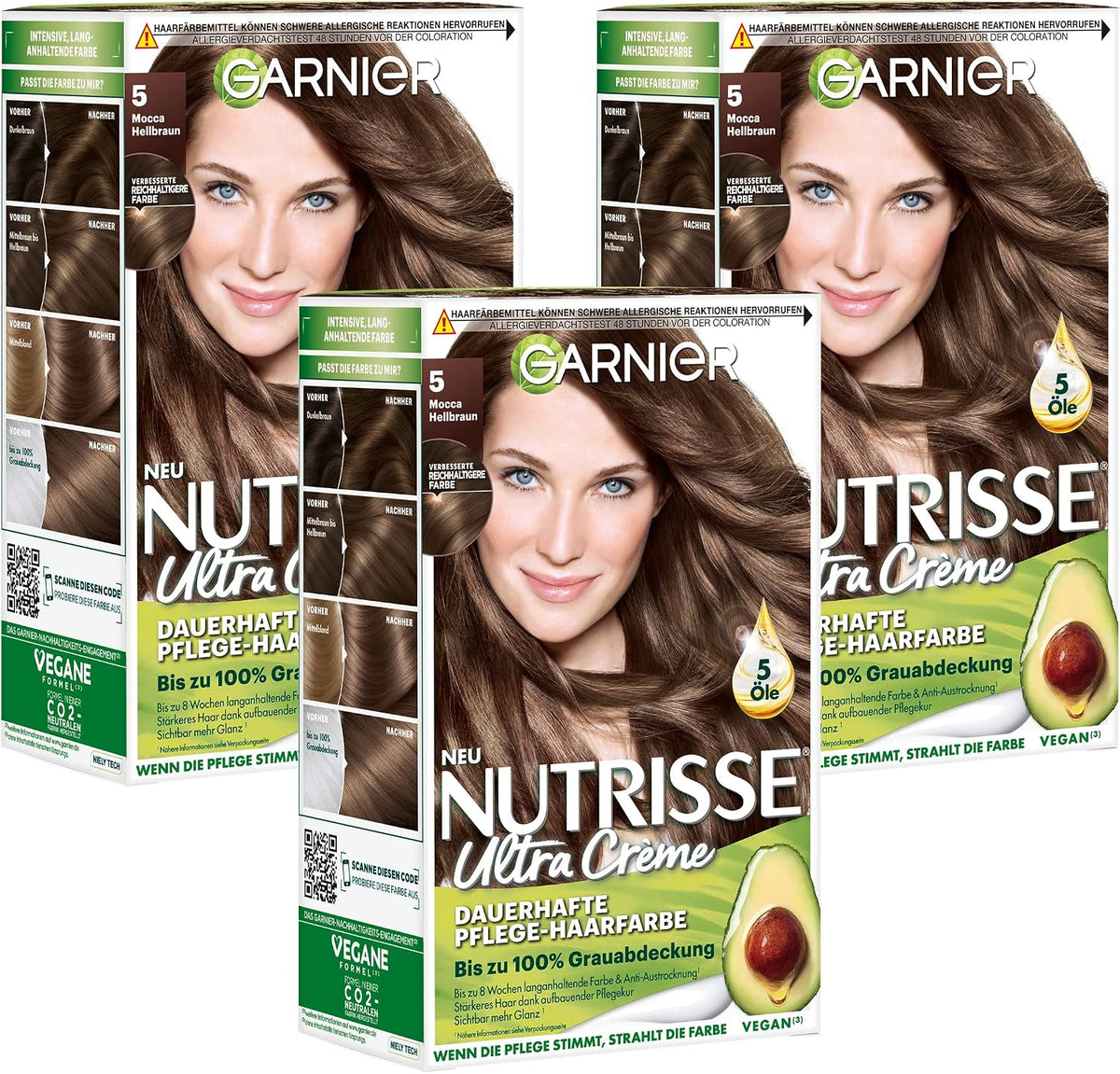 Garnier Nutrisse Ultra Color Permanent Hair Dye, 4.15 Iced Coffee Brown