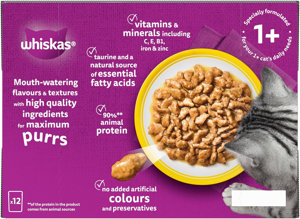WHISKAS Adult Wet Cat Food in Jelly 40x85g Fish Favourites