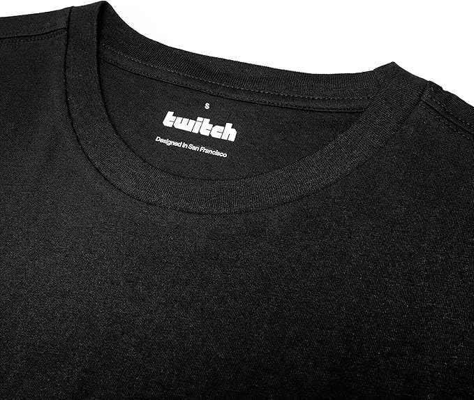 Twitch T-Shirt Black S M Unisex Graphic Tee 100% Cotton Official Merch