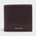 Logo Bi-fold Wallet Crackled Leather Cranberry Red