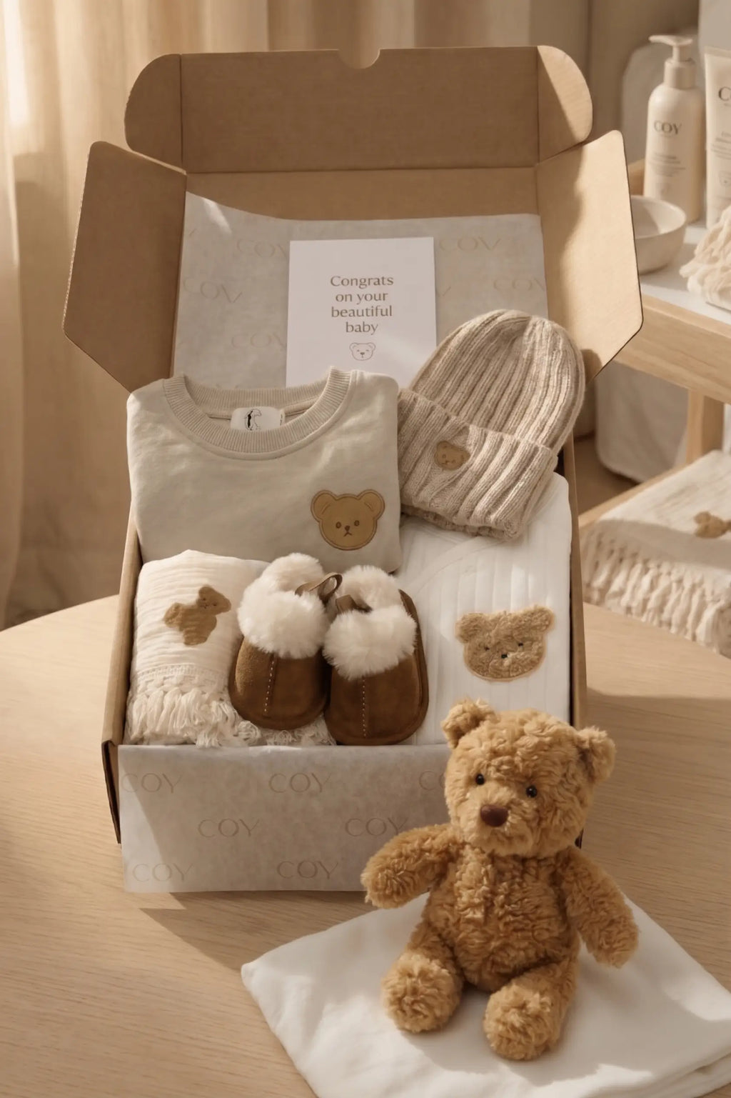 The VIP Cozy Boucle Baby Bear Personalised Gift Box