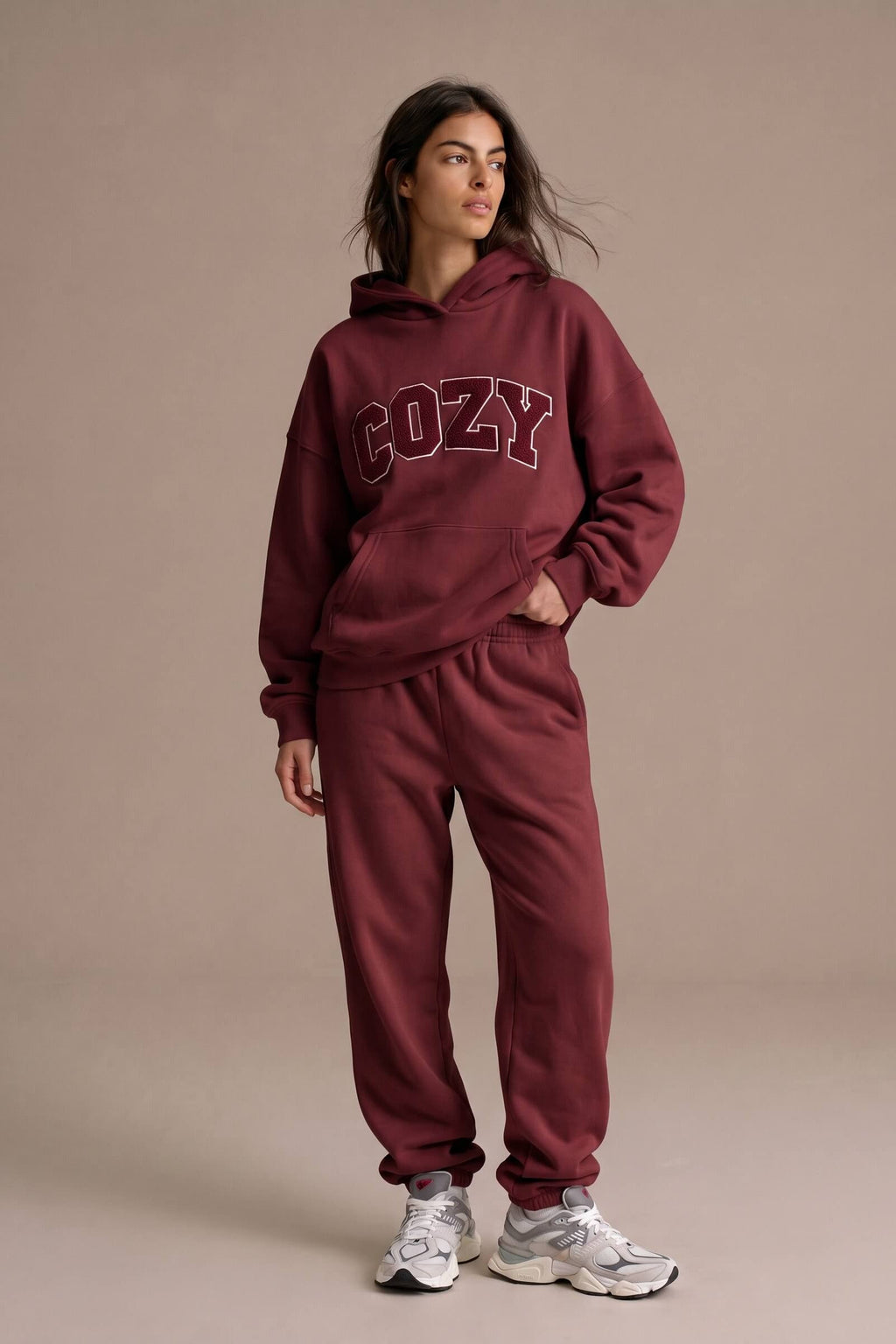 COZY Adult Tracksuit Burgundy Set