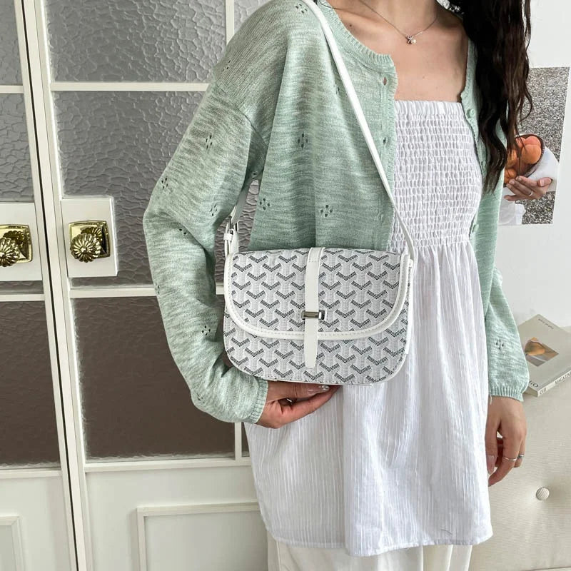 2026 Summer New Fashion French-Style Crossbody Shoulder Bag Unisex Printed Polyester Lining Bag