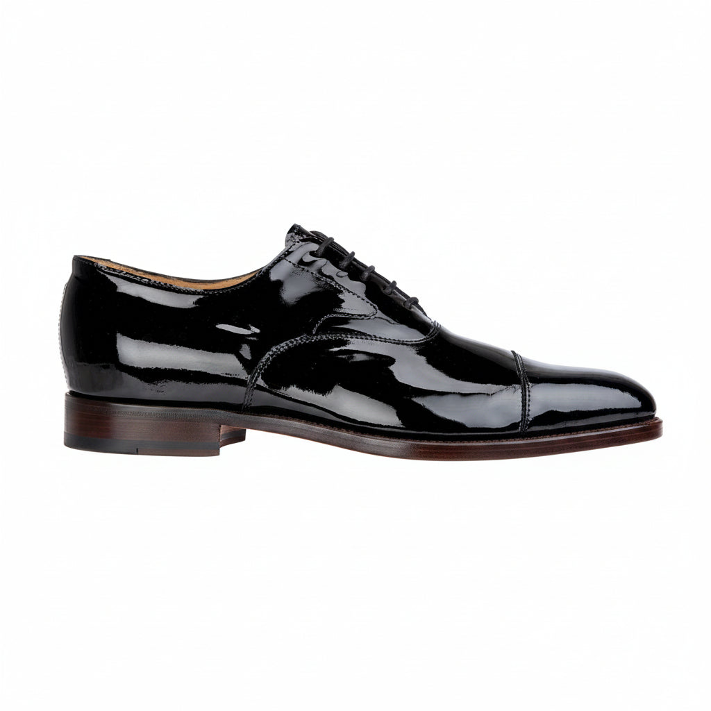 George | Oxford Toe Cap | Black Patent