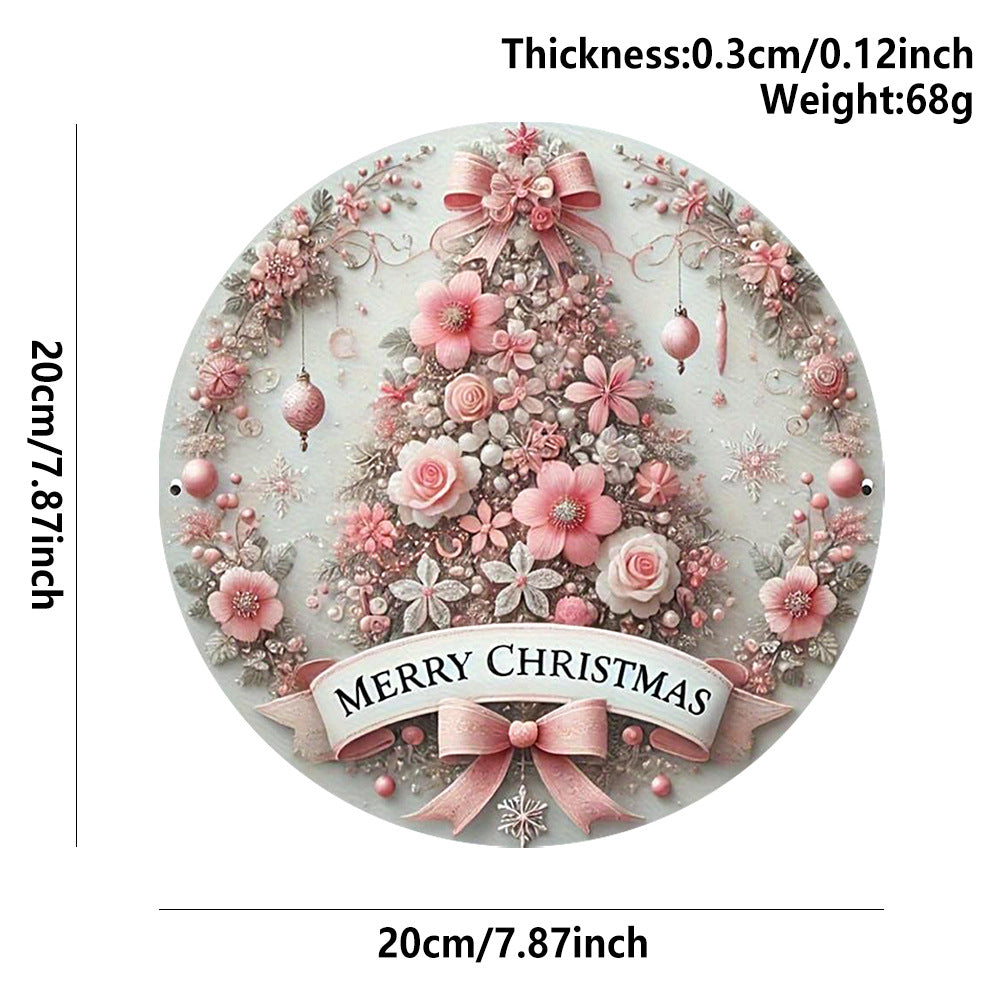 in stock Christmas Creative Hanging Wooden Crafts Round Door Sign Wooden Tag Series Decorative Pendant
