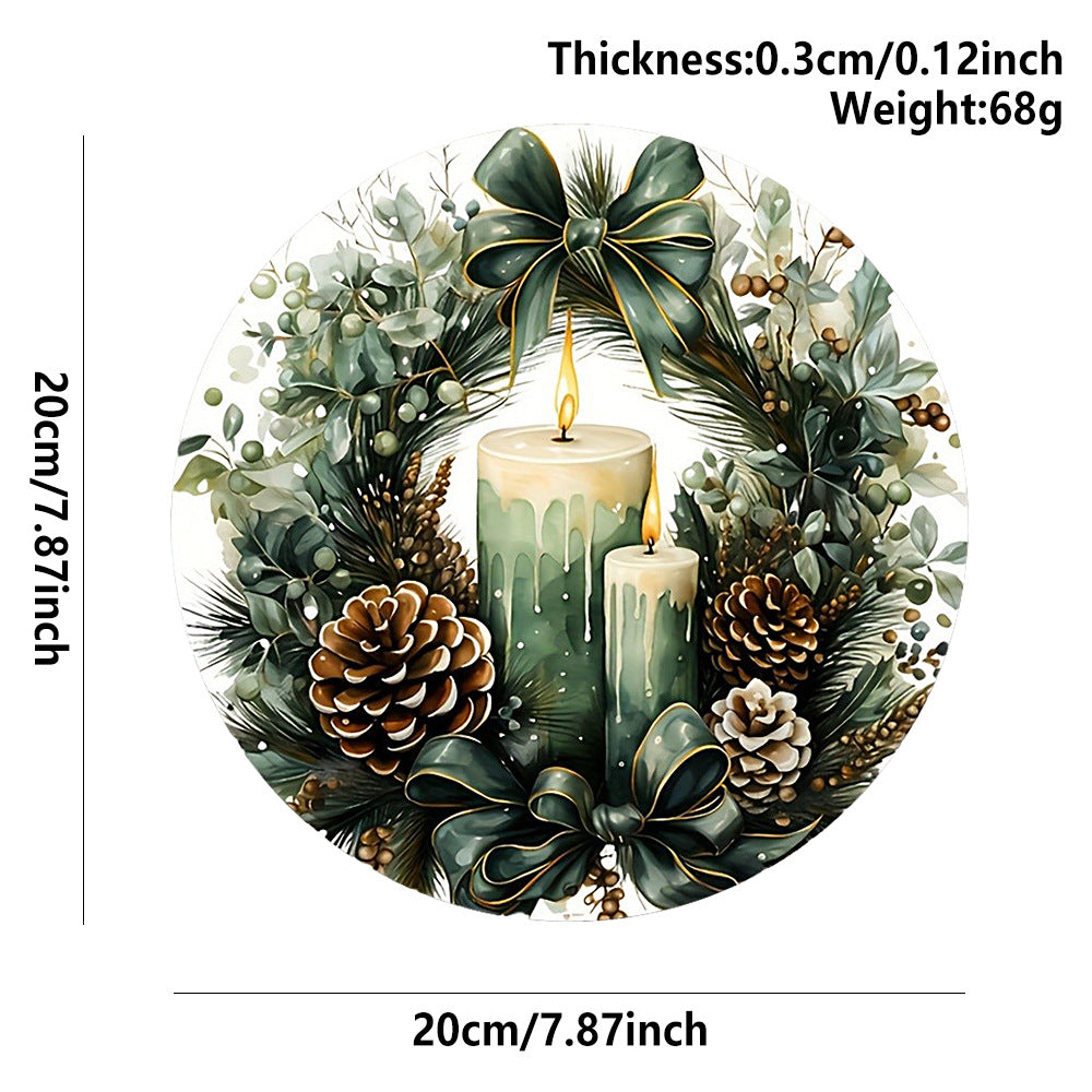 in stock Christmas Creative Hanging Wooden Crafts Round Door Sign Wooden Tag Series Decorative Pendant