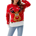 Amazon European and American Cartoon Elk Christmas Sweater Autumn and Winter 2023 New Foreign Trade Casual Round Neck Knitted Top