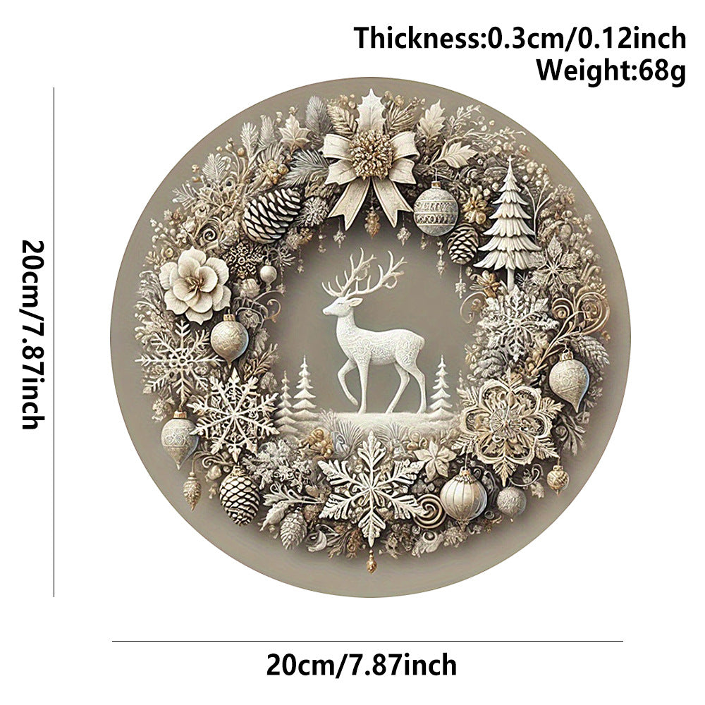 in stock Christmas Creative Hanging Wooden Crafts Round Door Sign Wooden Tag Series Decorative Pendant